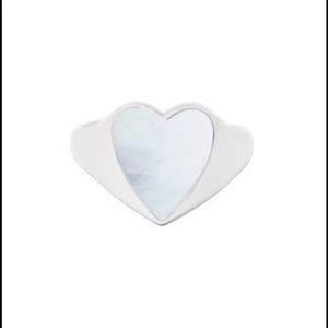 Stella & Dot heart ring, mother of pearl